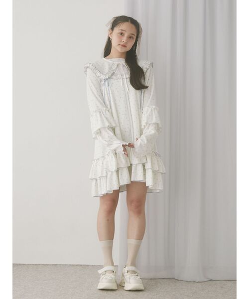 merry jenny（メリージェニー）の「flower waffleミニワンピース（ワンピース・レディース・ピンク/ブルー・FREE）」の15枚目の写真