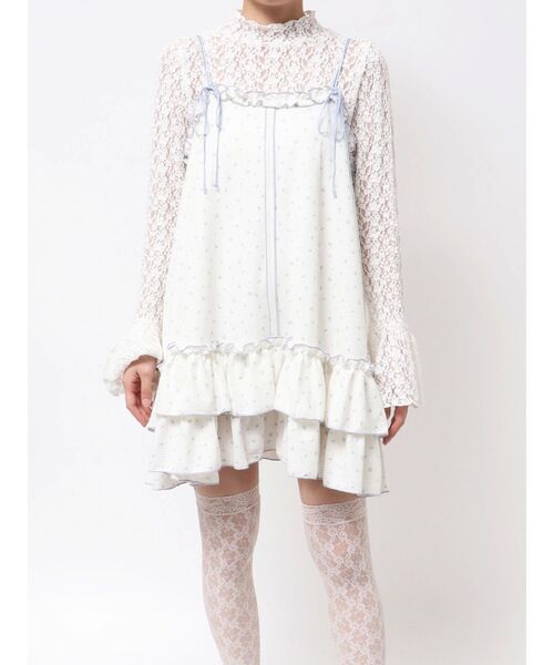 flower waffleミニワンピース（ワンピース）｜merry jenny（メリー