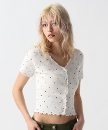 FOREVER 21 | 【2025SS】ドット柄リブカーディガン(カーディガン/ボレロ)