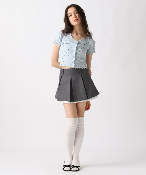 FOREVER 21（フォーエバー トゥエンティーワン）の「【2025SS】ドット柄リブカーディガン（カーディガン/ボレロ・レディース・ブラック/オフホワイト/ブルー・FREE）」の8枚目の写真