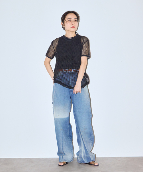 CITYSHOP（シティーショップ）の「[THE MOOD]アメリカンスリーブTEE（Tシャツ/カットソー・レディース・ホワイト/ブラウン/ブラック・FREE）」の4枚目の写真