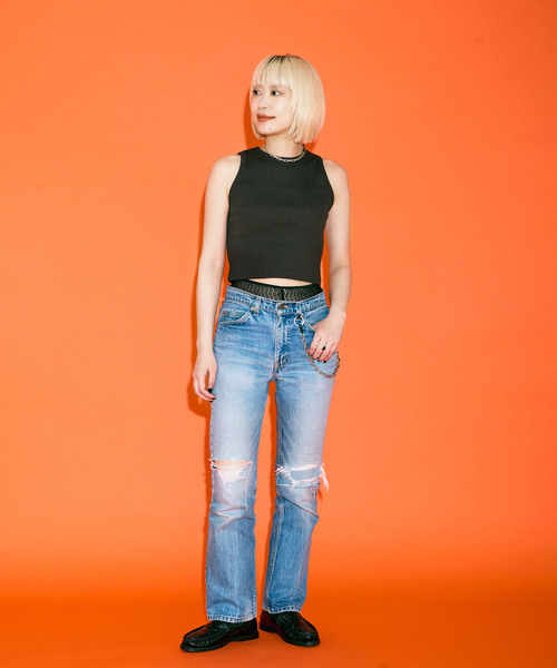 CITYSHOP（シティーショップ）の「[THE MOOD]アメリカンスリーブTEE（Tシャツ/カットソー・レディース・ホワイト/ブラウン/ブラック・FREE）」の10枚目の写真