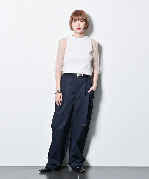 CITYSHOP（シティーショップ）の「[THE MOOD]アメリカンスリーブTEE（Tシャツ/カットソー・レディース・ホワイト/ブラウン/ブラック・FREE）」の12枚目の写真