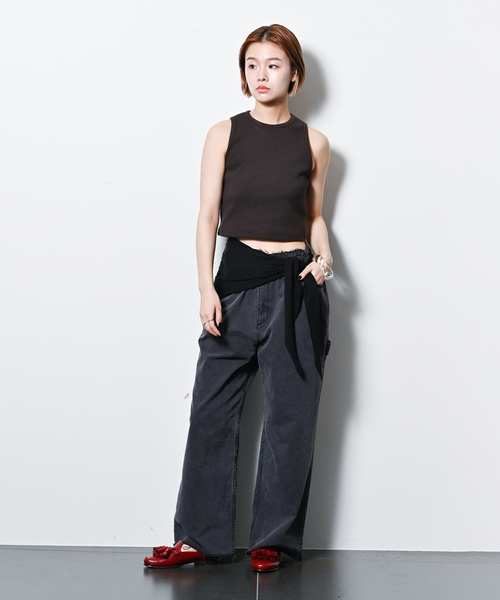 CITYSHOP（シティーショップ）の「[THE MOOD]アメリカンスリーブTEE（Tシャツ/カットソー・レディース・ホワイト/ブラウン/ブラック・FREE）」の13枚目の写真
