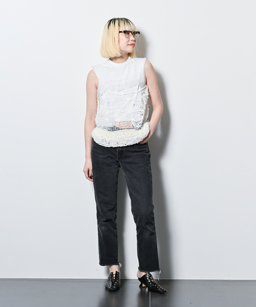 CITYSHOP（シティーショップ）の「[THE MOOD]アメリカンスリーブTEE（Tシャツ/カットソー・レディース・ホワイト/ブラウン/ブラック・FREE）」の15枚目の写真