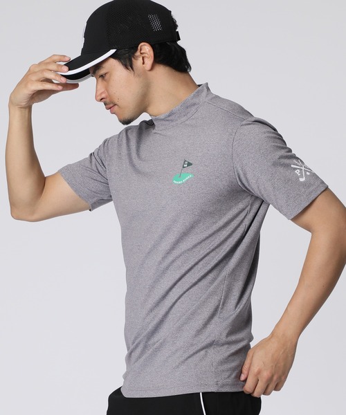 Psycho Bunny（サイコバニー）の「[GOLF]フラッグバニーロゴ メランジモックネックTシャツ（Tシャツ/カットソー・メンズ・ネイビー/グレー/マルーン・MEDIUM/X-LARGE/LARGE）」の12枚目の写真
