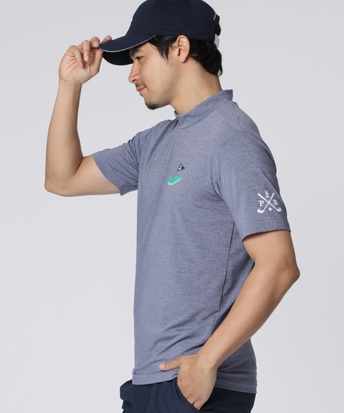 Psycho Bunny（サイコバニー）の「[GOLF]フラッグバニーロゴ メランジモックネックTシャツ（Tシャツ/カットソー・メンズ・ネイビー/グレー/マルーン・MEDIUM/X-LARGE/LARGE）」の8枚目の写真