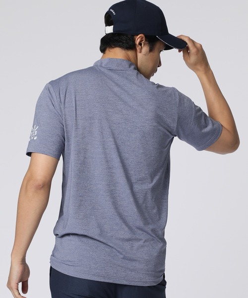 Psycho Bunny（サイコバニー）の「[GOLF]フラッグバニーロゴ メランジモックネックTシャツ（Tシャツ/カットソー・メンズ・ネイビー/グレー/マルーン・MEDIUM/X-LARGE/LARGE）」の7枚目の写真
