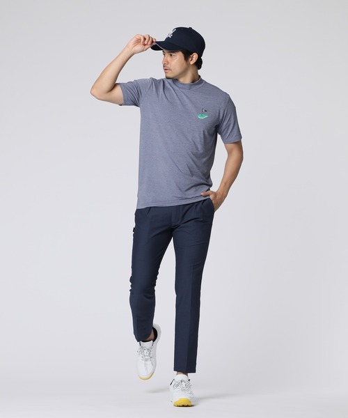 Psycho Bunny（サイコバニー）の「[GOLF]フラッグバニーロゴ メランジモックネックTシャツ（Tシャツ/カットソー・メンズ・ネイビー/グレー/マルーン・MEDIUM/X-LARGE/LARGE）」の6枚目の写真