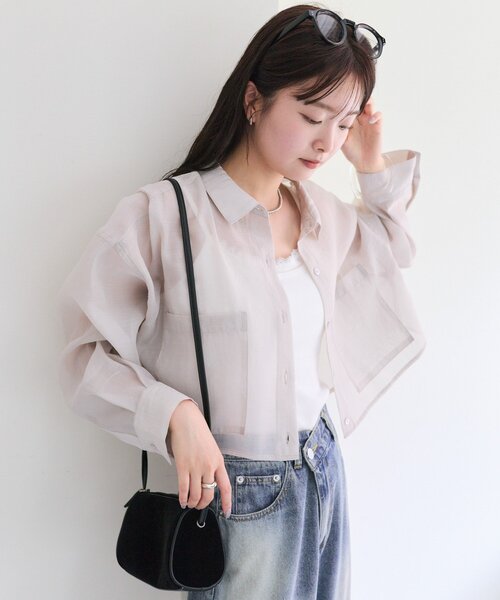 セール】シアーショートシャツ（シャツ/ブラウス）｜mystic