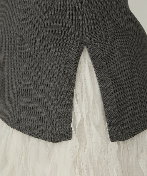 Cherir Mignon(シェリルミニョン)の「【Cherir Mignon】- Silhouette Couture -アシメヘムドレープデザインリブニットプルオーバー(ニット/セーター・レディース・チャコールグレー/ブラック/アイボリー/ピンク・M/S)」の17枚目の写真
