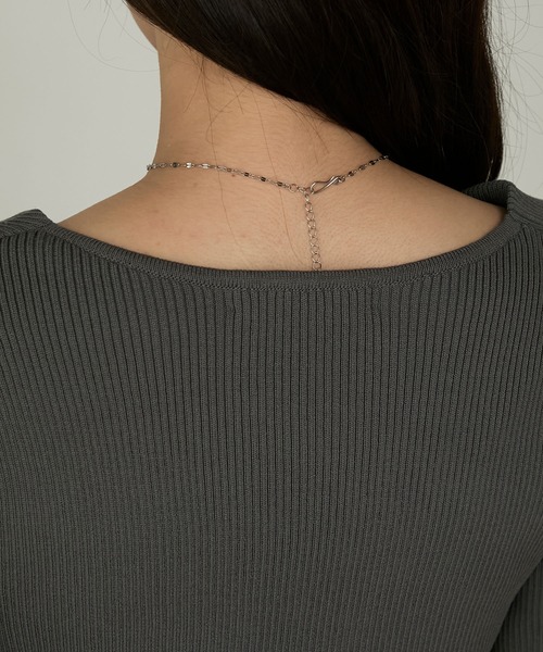 Cherir Mignon(シェリルミニョン)の「【Cherir Mignon】- Silhouette Couture -アシメヘムドレープデザインリブニットプルオーバー(ニット/セーター・レディース・チャコールグレー/ブラック/アイボリー/ピンク・M/S)」の19枚目の写真