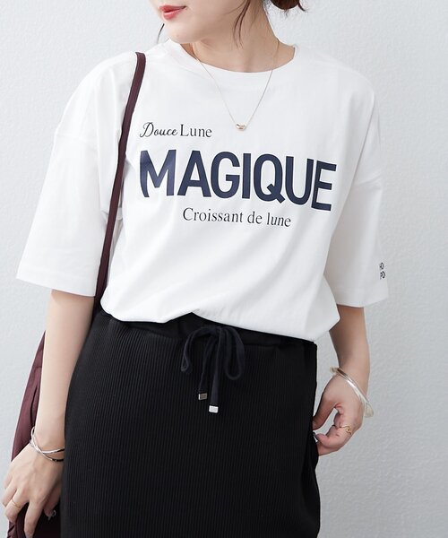 continuer de NICE CLAUP（コンティニューデナイスクラップ）の「《サスティナブル企画》《オーガニックコットン》カレッジロゴＴ（Tシャツ/カットソー・レディース・ブラウン/オフホワイト/ネイビー・FREE）」の21枚目の写真