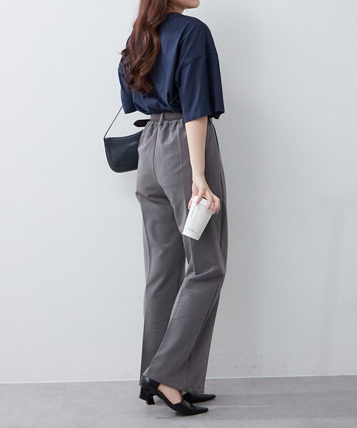 continuer de NICE CLAUP（コンティニューデナイスクラップ）の「《サスティナブル企画》《オーガニックコットン》カレッジロゴＴ（Tシャツ/カットソー・レディース・ブラウン/オフホワイト/ネイビー・FREE）」の7枚目の写真