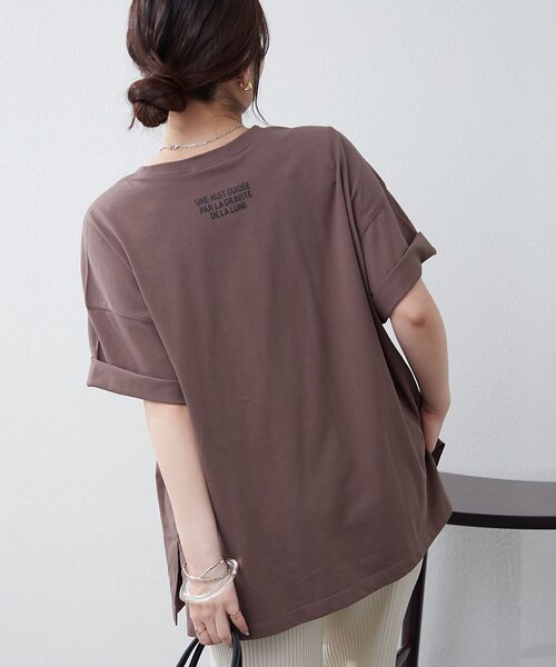 continuer de NICE CLAUP（コンティニューデナイスクラップ）の「《サスティナブル企画》《オーガニックコットン》カレッジロゴＴ（Tシャツ/カットソー・レディース・ブラウン/オフホワイト/ネイビー・FREE）」の18枚目の写真