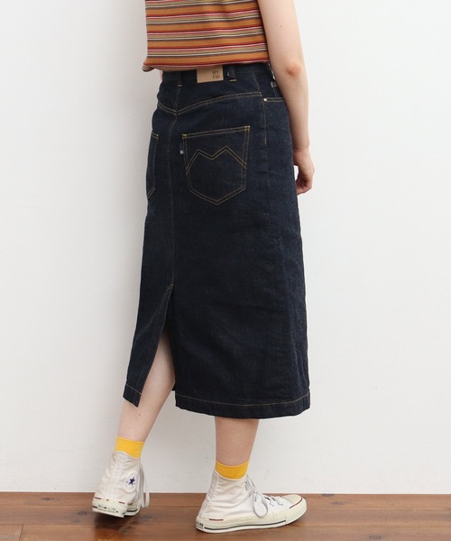 My Fav. CHILD WOMAN（マイファブチャイルドウーマン）の「11.36ozムラ糸デニムミディアムタイトスカート（デニムスカート・レディース・ネイビー・36/38）」の2枚目の写真