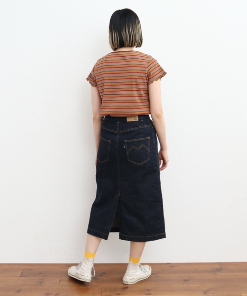 My Fav. CHILD WOMAN（マイファブチャイルドウーマン）の「11.36ozムラ糸デニムミディアムタイトスカート（デニムスカート・レディース・ネイビー・36/38）」の6枚目の写真