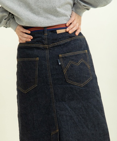 My Fav. CHILD WOMAN（マイファブチャイルドウーマン）の「11.36ozムラ糸デニムミディアムタイトスカート（デニムスカート・レディース・ネイビー・36/38）」の21枚目の写真