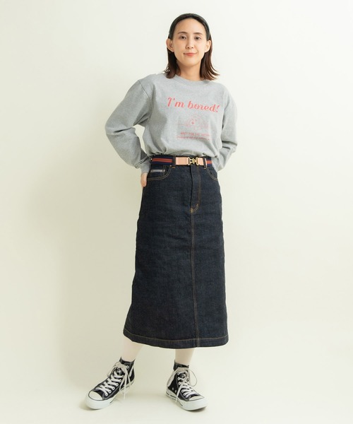 My Fav. CHILD WOMAN（マイファブチャイルドウーマン）の「11.36ozムラ糸デニムミディアムタイトスカート（デニムスカート・レディース・ネイビー・36/38）」の20枚目の写真