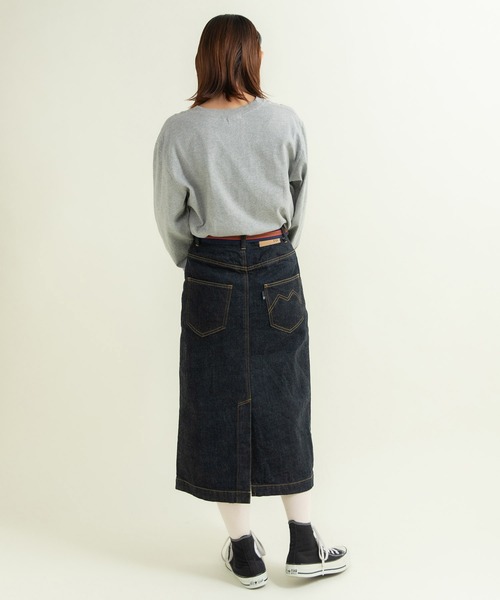 My Fav. CHILD WOMAN（マイファブチャイルドウーマン）の「11.36ozムラ糸デニムミディアムタイトスカート（デニムスカート・レディース・ネイビー・36/38）」の18枚目の写真