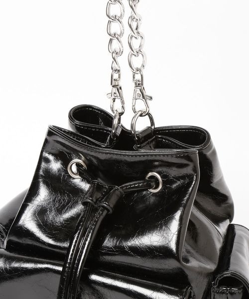 PAGEBOY（ページボーイ）の「チェーンキンチャクバッグ（ショルダーバッグ・レディース・ブラック/ダークブラウン・FREE）」の9枚目の写真