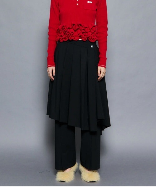 25AW PRE-ORDER】Multiway Layered Pleated Skirt Pants/マルチ