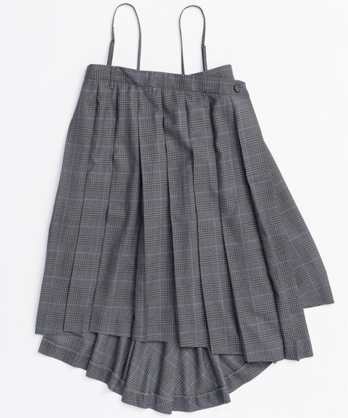Simple Project グレー スカートパンツ ボックス プリーツスカート 学生 制服 箱ヒダ スクール 女子高生