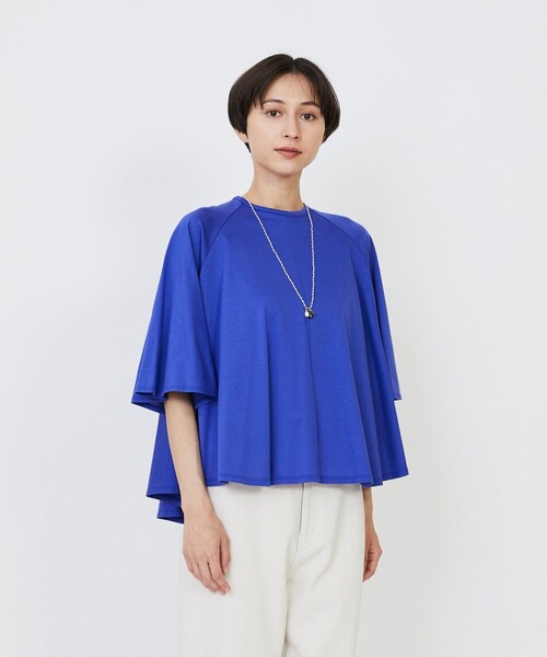 LOISIR(ロワズィール)の「オーガニックコットン天竺Aラインプルオーバー(Tシャツ/カットソー・レディース・ブラウン/ブルー/グレー・FREE)」の1枚目の写真