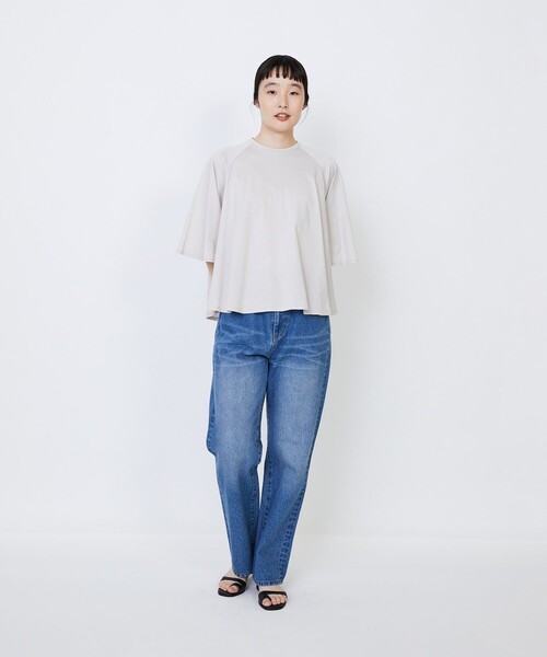 LOISIR(ロワズィール)の「オーガニックコットン天竺Aラインプルオーバー(Tシャツ/カットソー・レディース・ブラウン/ブルー/グレー・FREE)」の4枚目の写真