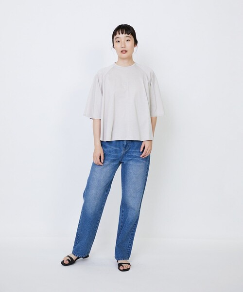 LOISIR(ロワズィール)の「オーガニックコットン天竺Aラインプルオーバー(Tシャツ/カットソー・レディース・ブラウン/ブルー/グレー・FREE)」の5枚目の写真