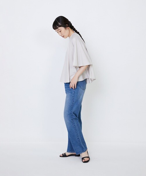 LOISIR(ロワズィール)の「オーガニックコットン天竺Aラインプルオーバー(Tシャツ/カットソー・レディース・ブラウン/ブルー/グレー・FREE)」の6枚目の写真