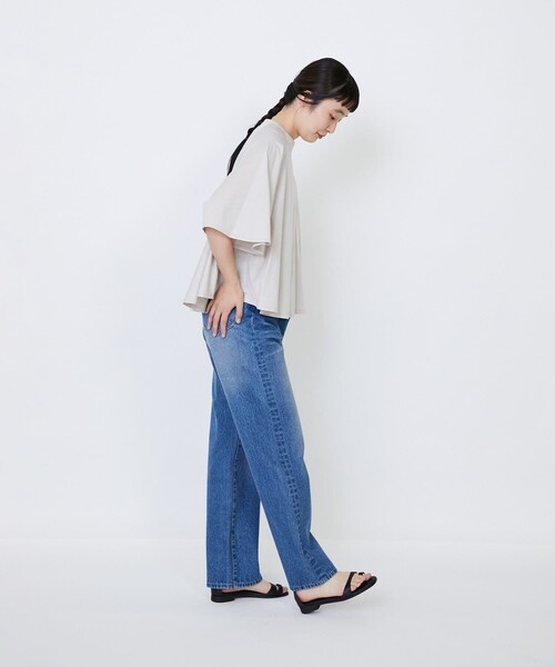 LOISIR(ロワズィール)の「オーガニックコットン天竺Aラインプルオーバー(Tシャツ/カットソー・レディース・ブラウン/ブルー/グレー・FREE)」の7枚目の写真