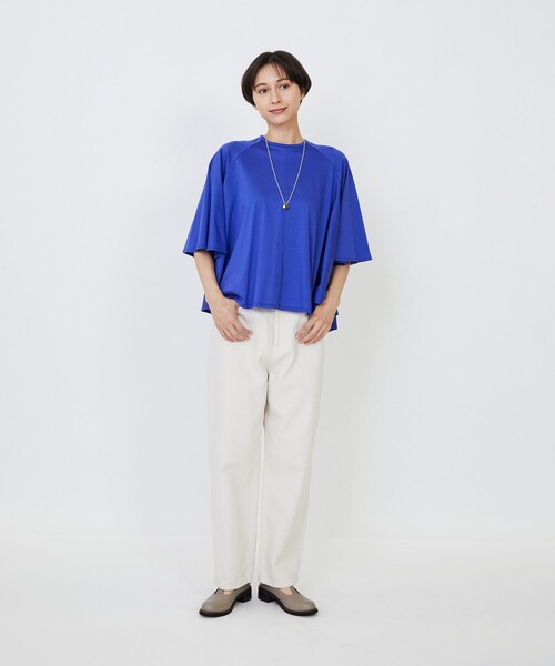 LOISIR(ロワズィール)の「オーガニックコットン天竺Aラインプルオーバー(Tシャツ/カットソー・レディース・ブラウン/ブルー/グレー・FREE)」の13枚目の写真