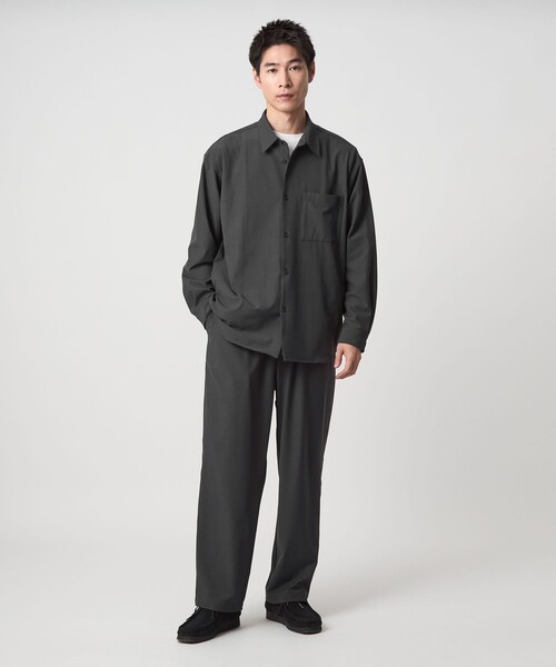 green label relaxing（グリーンレーベルリラクシング）の「FREELITCH ボックス レギュラーカラー シャツ -ストレッチ-（シャツ/ブラウス・メンズ・ダークブラウン/ブラック/ダークグレー・S/M/L/XL）」の8枚目の写真