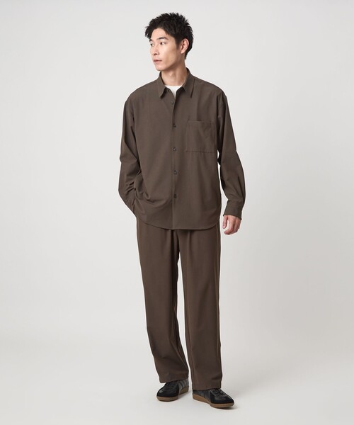 green label relaxing（グリーンレーベルリラクシング）の「FREELITCH ボックス レギュラーカラー シャツ -ストレッチ-（シャツ/ブラウス・メンズ・ダークブラウン/ブラック/ダークグレー・S/M/L/XL）」の11枚目の写真