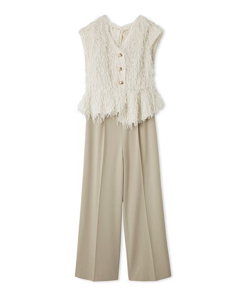 LILY BROWN（リリーブラウン）の「【WEB限定00サイズ】フェザージレセットコンビネゾン（つなぎ/オールインワン・レディース・ブルー/アイボリー/ブラック・0/1/00）」の2枚目の写真