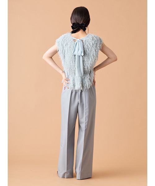 LILY BROWN（リリーブラウン）の「【WEB限定00サイズ】フェザージレセットコンビネゾン（つなぎ/オールインワン・レディース・ブルー/アイボリー/ブラック・0/1/00）」の5枚目の写真