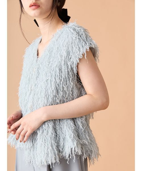 LILY BROWN（リリーブラウン）の「【WEB限定00サイズ】フェザージレセットコンビネゾン（つなぎ/オールインワン・レディース・ブルー/アイボリー/ブラック・0/1/00）」の10枚目の写真