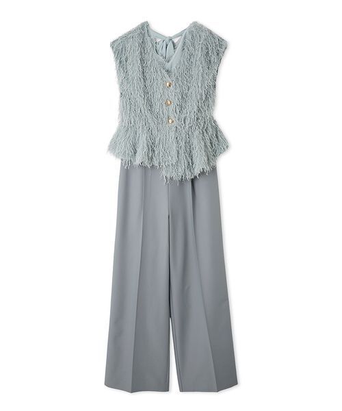 LILY BROWN（リリーブラウン）の「【WEB限定00サイズ】フェザージレセットコンビネゾン（つなぎ/オールインワン・レディース・ブルー/アイボリー/ブラック・0/1/00）」の22枚目の写真