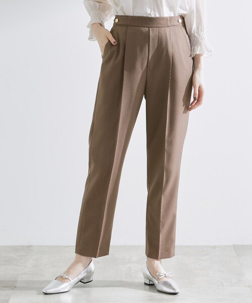 grove（グローブ）の「【洗える/美脚ラインキープ】テーパードパンツ（その他パンツ・レディース・ブラウン系その他/ブラック/チャコールグレー/ライトベージュ・02/05/01/03/04）」の4枚目の写真