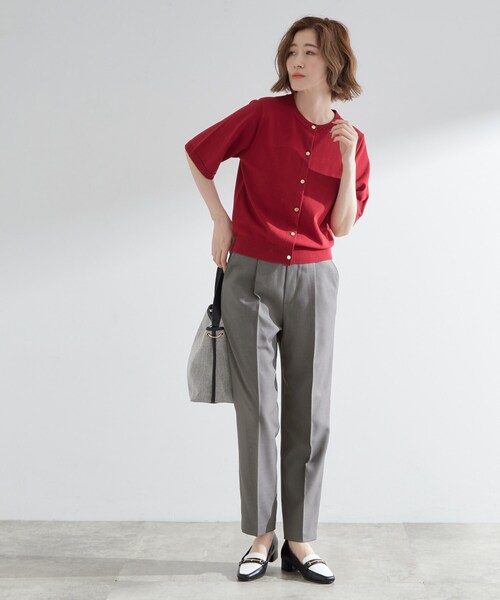 grove（グローブ）の「【洗える/美脚ラインキープ】テーパードパンツ（その他パンツ・レディース・ブラウン系その他/ブラック/チャコールグレー/ライトベージュ・02/05/01/03/04）」の6枚目の写真