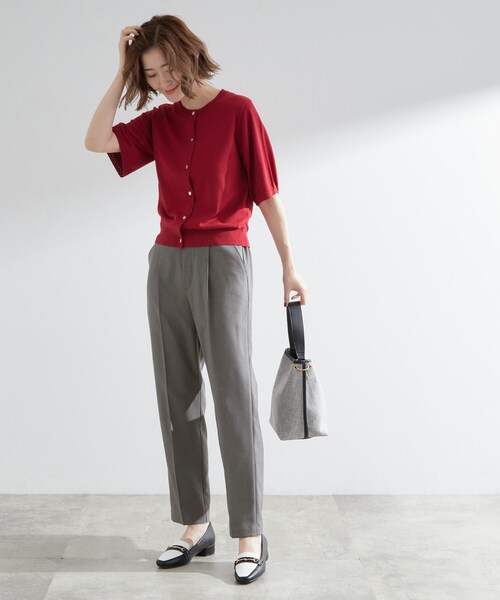 grove（グローブ）の「【洗える/美脚ラインキープ】テーパードパンツ（その他パンツ・レディース・ブラウン系その他/ブラック/チャコールグレー/ライトベージュ・02/05/01/03/04）」の7枚目の写真