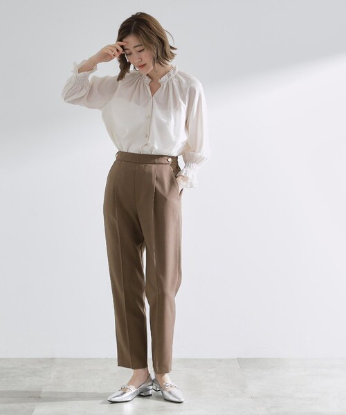 grove（グローブ）の「【洗える/美脚ラインキープ】テーパードパンツ（その他パンツ・レディース・ブラウン系その他/ブラック/チャコールグレー/ライトベージュ・02/05/01/03/04）」の15枚目の写真