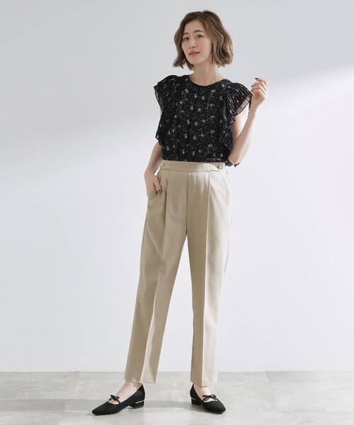 grove（グローブ）の「【洗える/美脚ラインキープ】テーパードパンツ（その他パンツ・レディース・ブラウン系その他/ブラック/チャコールグレー/ライトベージュ・02/05/01/03/04）」の19枚目の写真