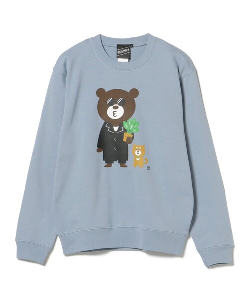 BEAMS T(ビームスティー)の「BEAMS T / パリ ベアー クルーネック スウェット(スウェット・メンズ・ライトブルー/ブラック・LARGE/MEDIUM/SMALL/X-LARGE)」の1枚目の写真