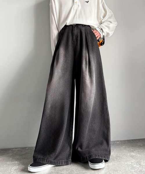 Classical Origin(クラシカルオリジン)の「変形3タックスーパーワイドデニム/Unique Three-Tuck Super Wide Denim(デニムパンツ・メンズ・その他1/ブラック・LARGE/MEDIUM/SMALL)」の5枚目の写真