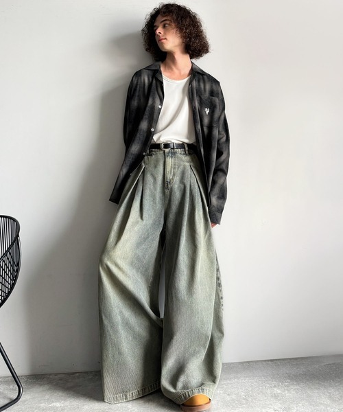 Classical Origin(クラシカルオリジン)の「変形3タックスーパーワイドデニム/Unique Three-Tuck Super Wide Denim(デニムパンツ・メンズ・その他1/ブラック・LARGE/MEDIUM/SMALL)」の10枚目の写真