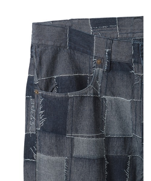KARL HELMUT(カールヘルム)の「パッチワークジャガードパンツ(デニムパンツ・メンズ・ネイビー/ライトブルー・M/L/XL/XXL)」の5枚目の写真