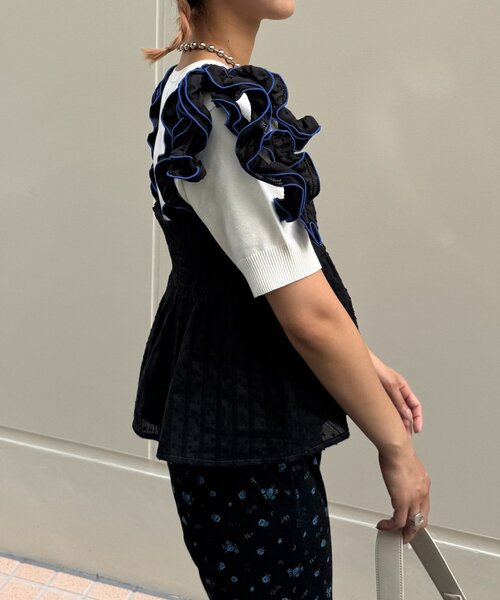 HELLO.SANFRANCISCO（ハローサンフランシスコ）の「【HELLO.SANFRANCISCO/ハローサンフランシスコ】ドビードットフリルキャミビスチェ（タンクトップ・レディース・レッド/ブラック/オレンジ・ONE SIZE）」の8枚目の写真