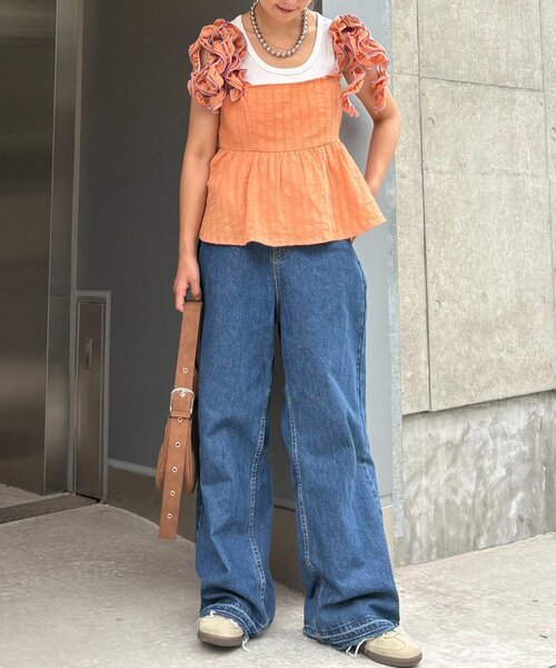 HELLO.SANFRANCISCO（ハローサンフランシスコ）の「【HELLO.SANFRANCISCO/ハローサンフランシスコ】ドビードットフリルキャミビスチェ（タンクトップ・レディース・レッド/ブラック/オレンジ・ONE SIZE）」の17枚目の写真